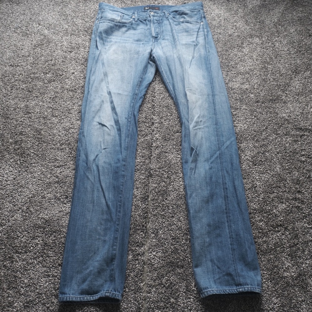 3x1 NYC Jeans Mens 33‎ Blue Light Wash Slim Straight Selvedge Denim Made In USA